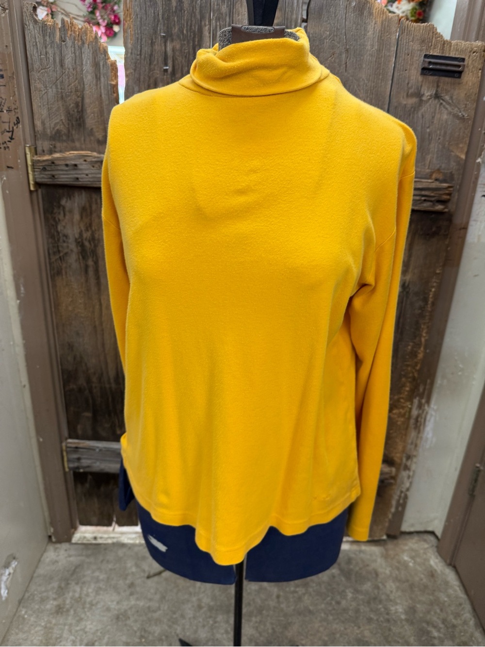 Women's Mustard Turtleneck Sweater - Classic Lightweight Knit